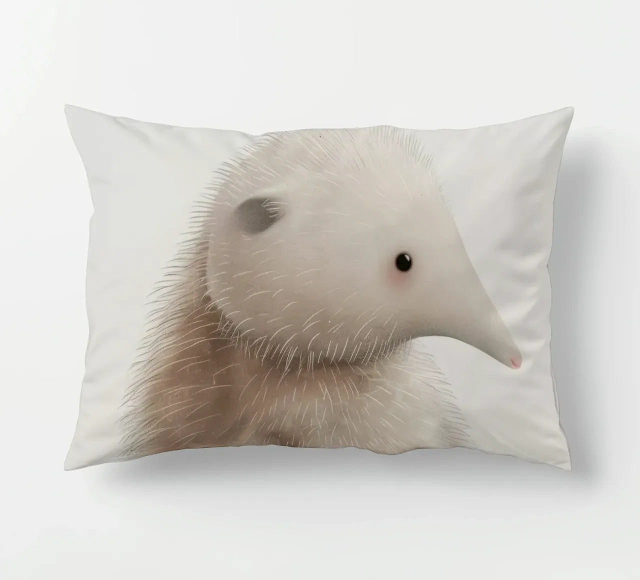 Illustration of a Furry hedgehog with a Proboscis decorative cushion by DesignDoodle