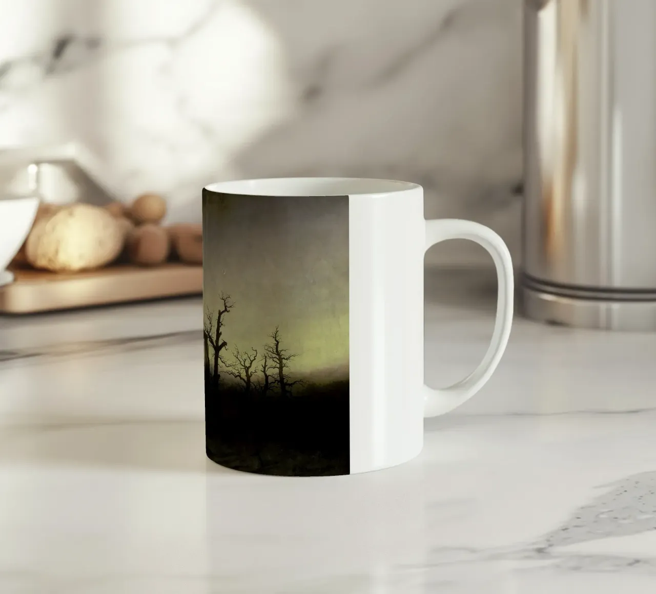 Friedrich - The Abbey in the Oakwood tazza in ceramica da Vintage by JUNIQE