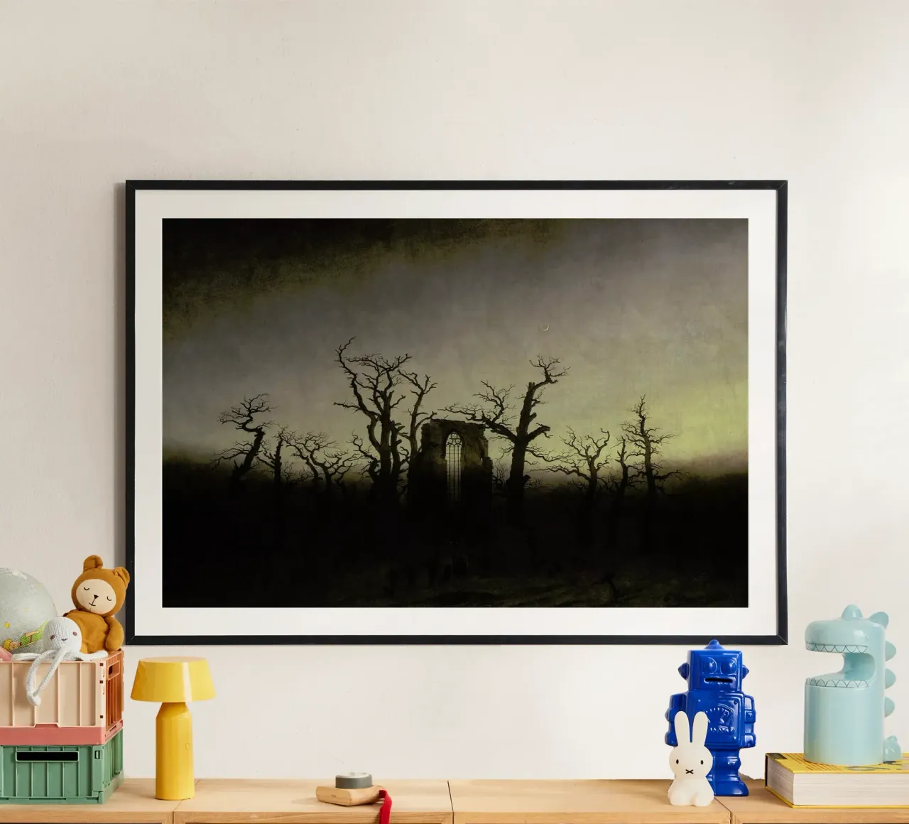 Friedrich - The Abbey in the Oakwood poster con telaio in alluminio da Vintage by JUNIQE