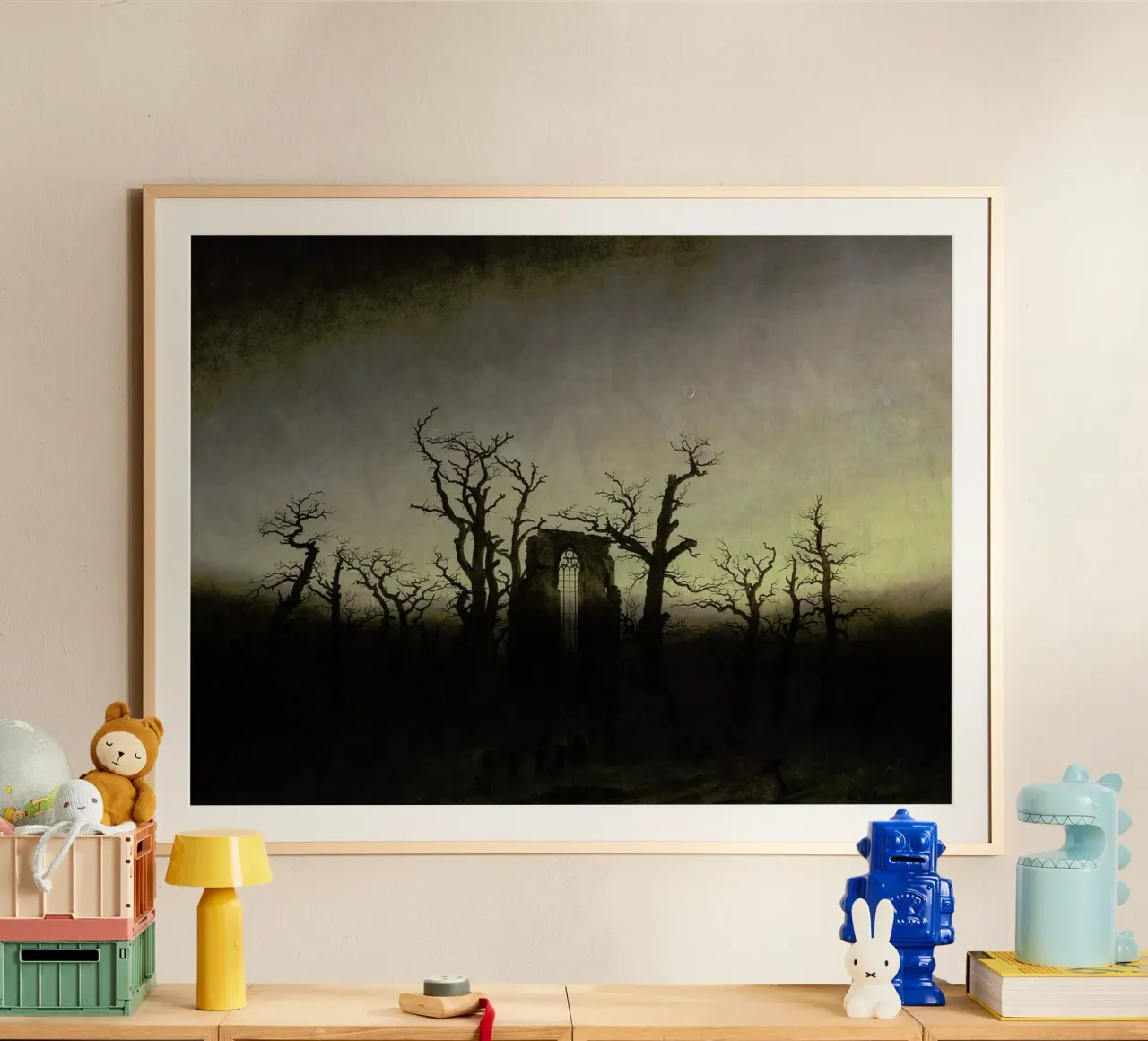 Friedrich - The Abbey in the Oakwood poster con telaio in alluminio da Vintage by JUNIQE