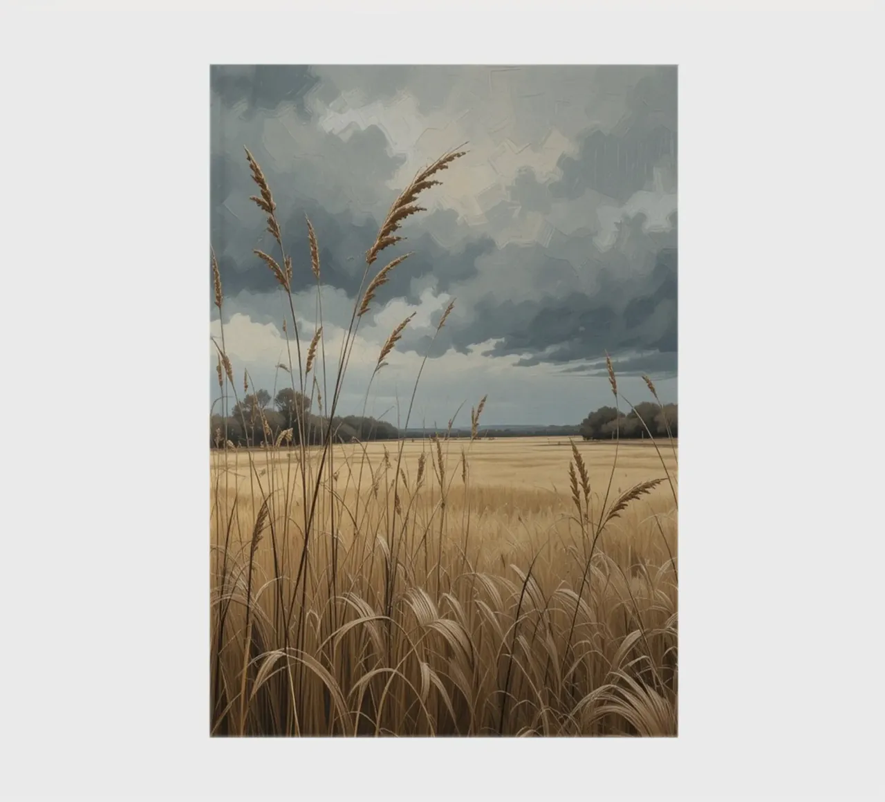 Golden Fields Under Stormy Skies notebook by Artistic-shop