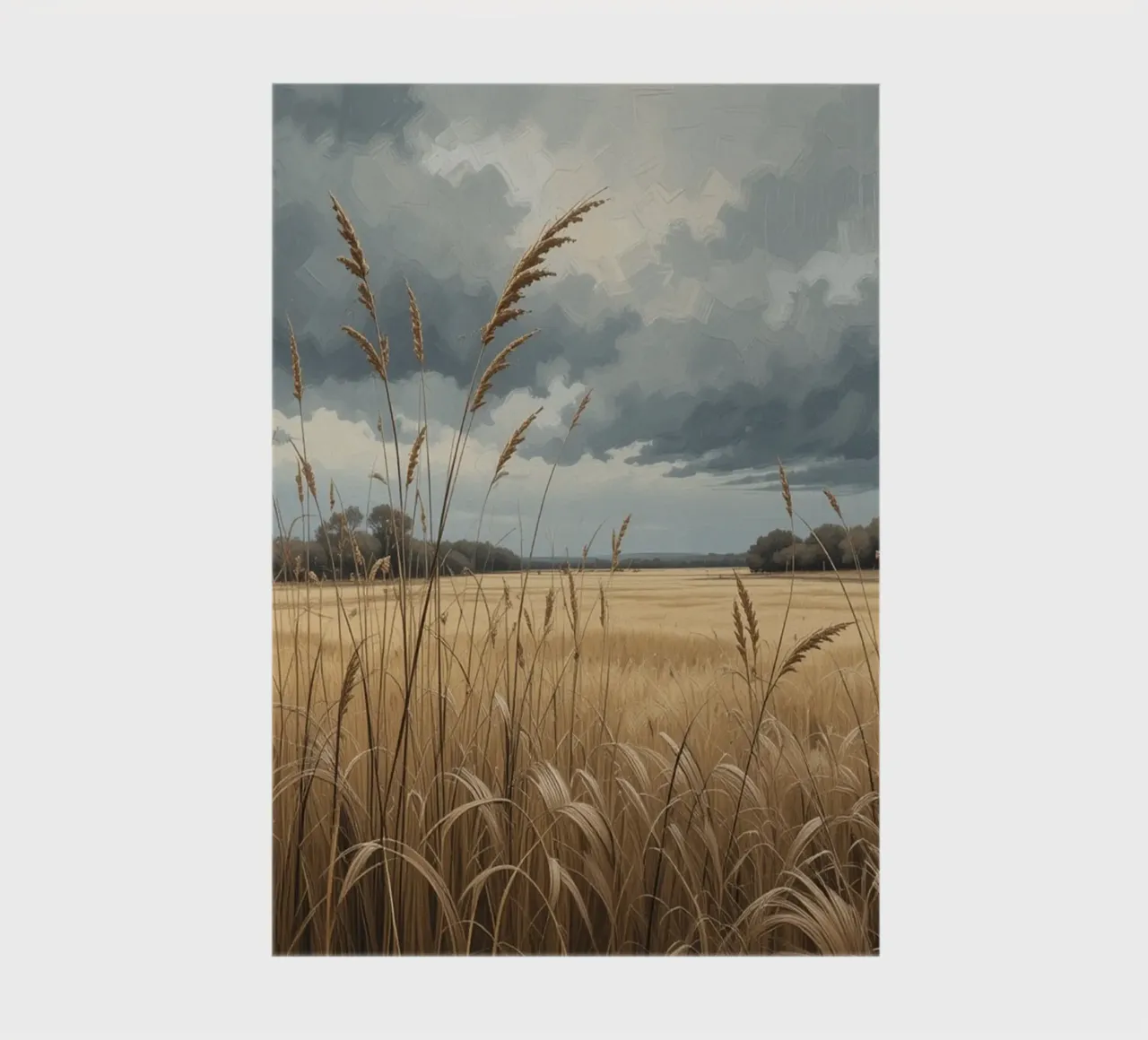 Golden Fields Under Stormy Skies notebook by Artistic-shop