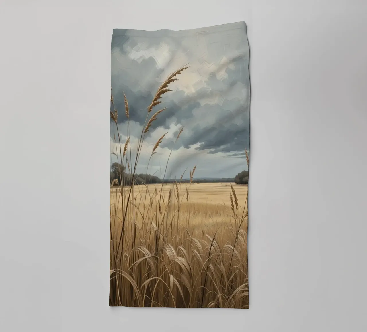 Golden Fields Under Stormy Skies towel by Artistic-shop