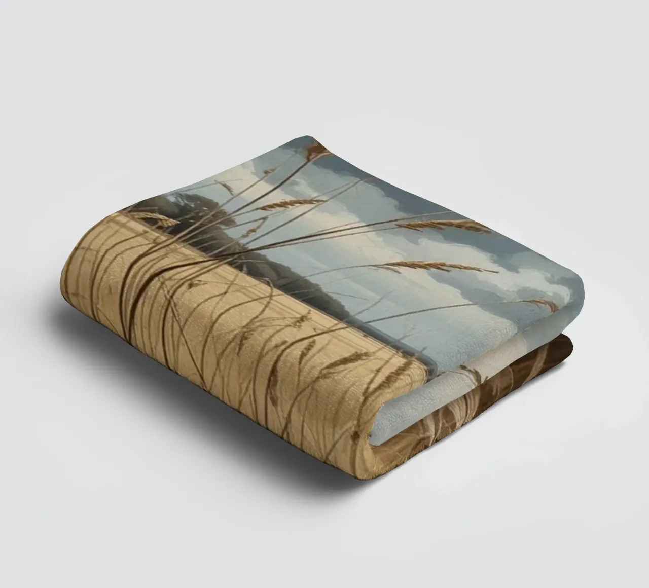 Golden Fields Under Stormy Skies towel by Artistic-shop