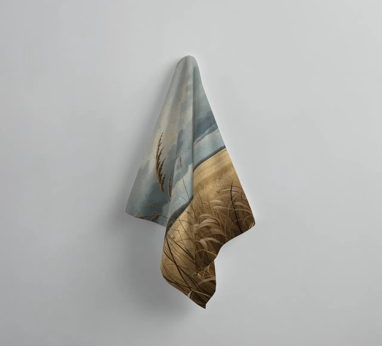 Golden Fields Under Stormy Skies towel by Artistic-shop