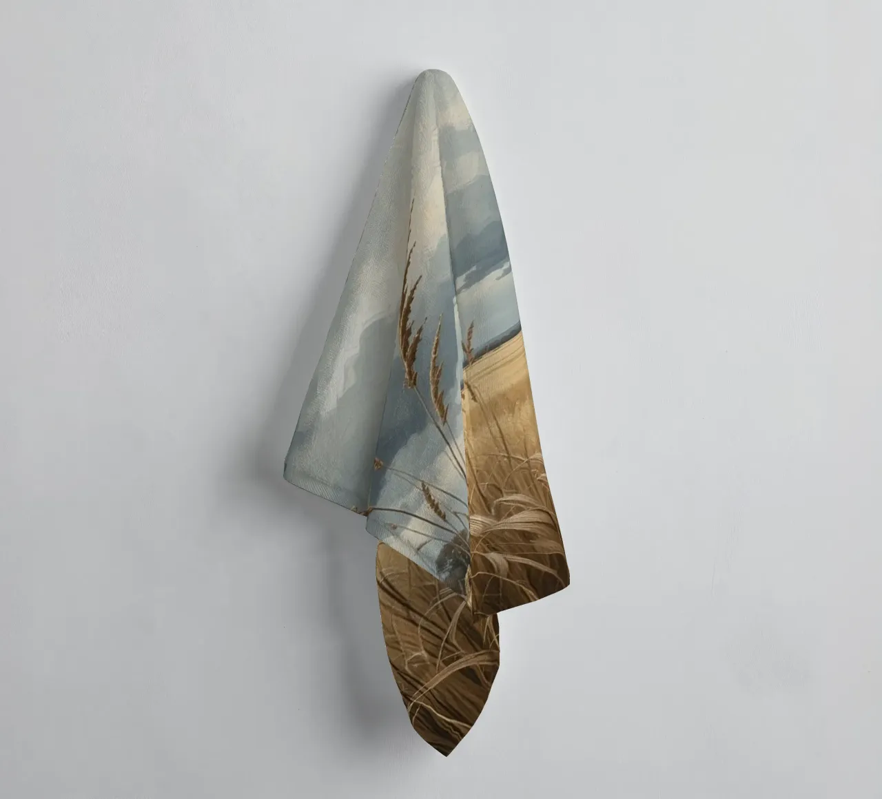 Golden Fields Under Stormy Skies towel by Artistic-shop