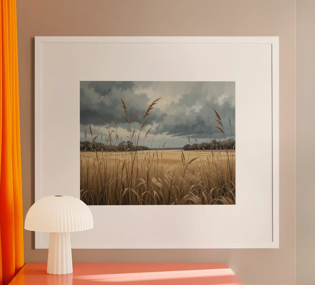 Goldene Felder unter stürmischem Himmel Hahnemühle von Artistic-shop