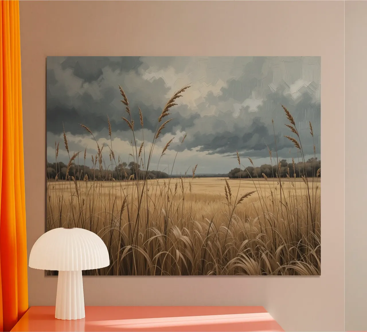 Goldene Felder unter stürmischem Himmel Hahnemühle von Artistic-shop