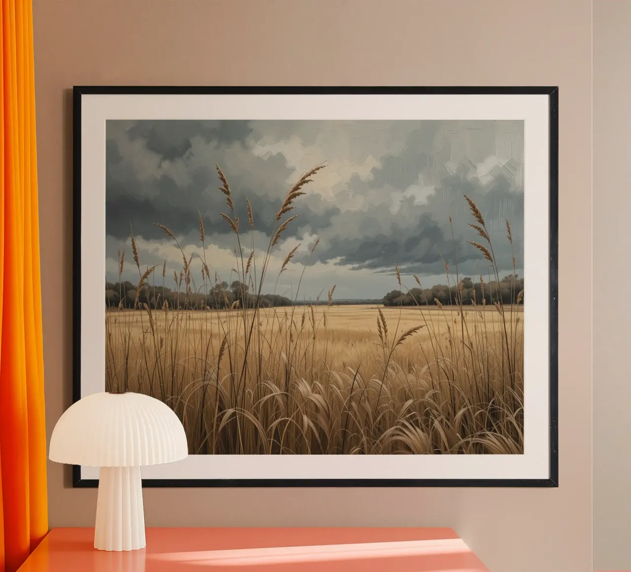 Goldene Felder unter stürmischem Himmel Hahnemühle von Artistic-shop