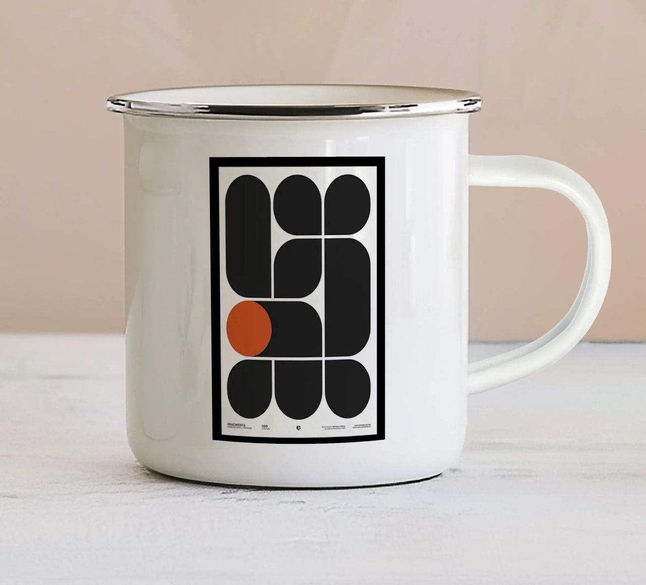 La géométrie s'exprime mug en émail de Kumasama