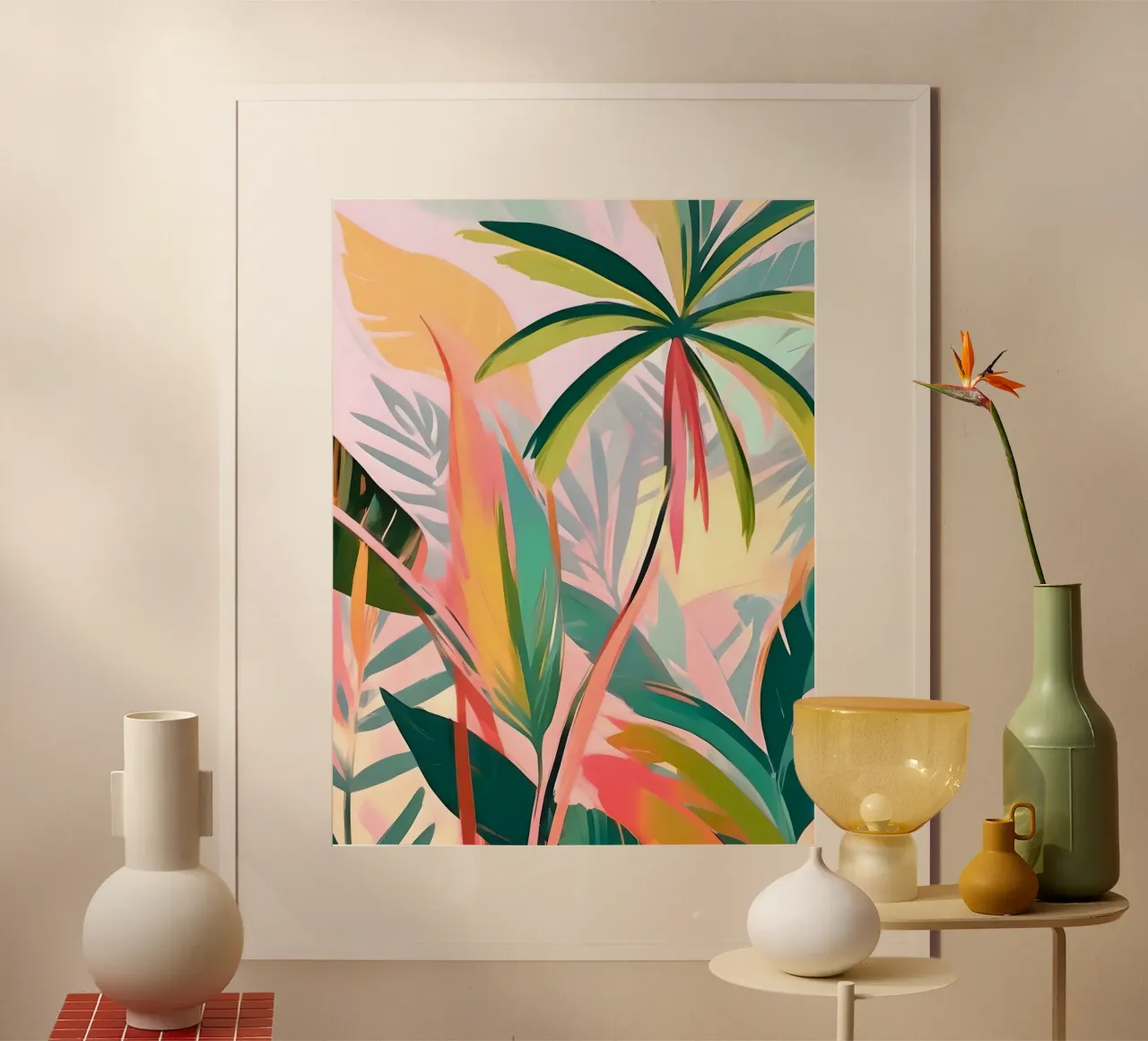 Gioielli tropicali poster con telaio in legno da 83oranges