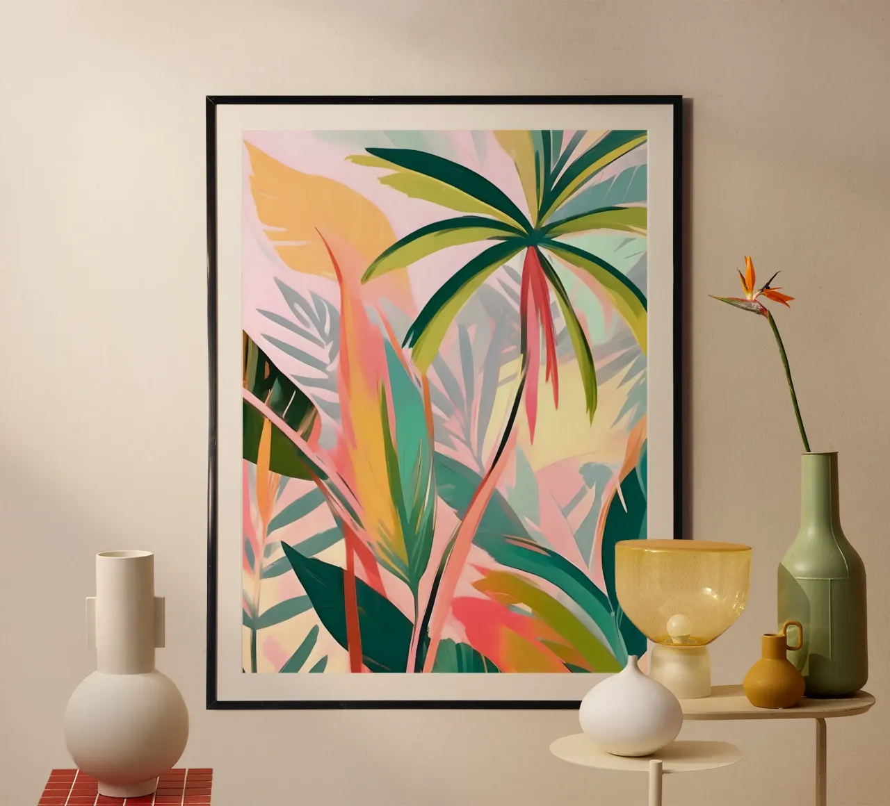 Gioielli tropicali poster con telaio in legno da 83oranges