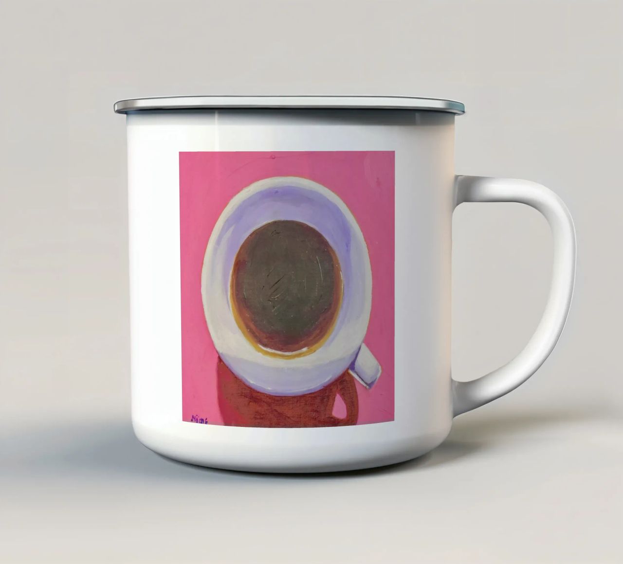 Coffee Brew tazza in smalto da Miche Watkins