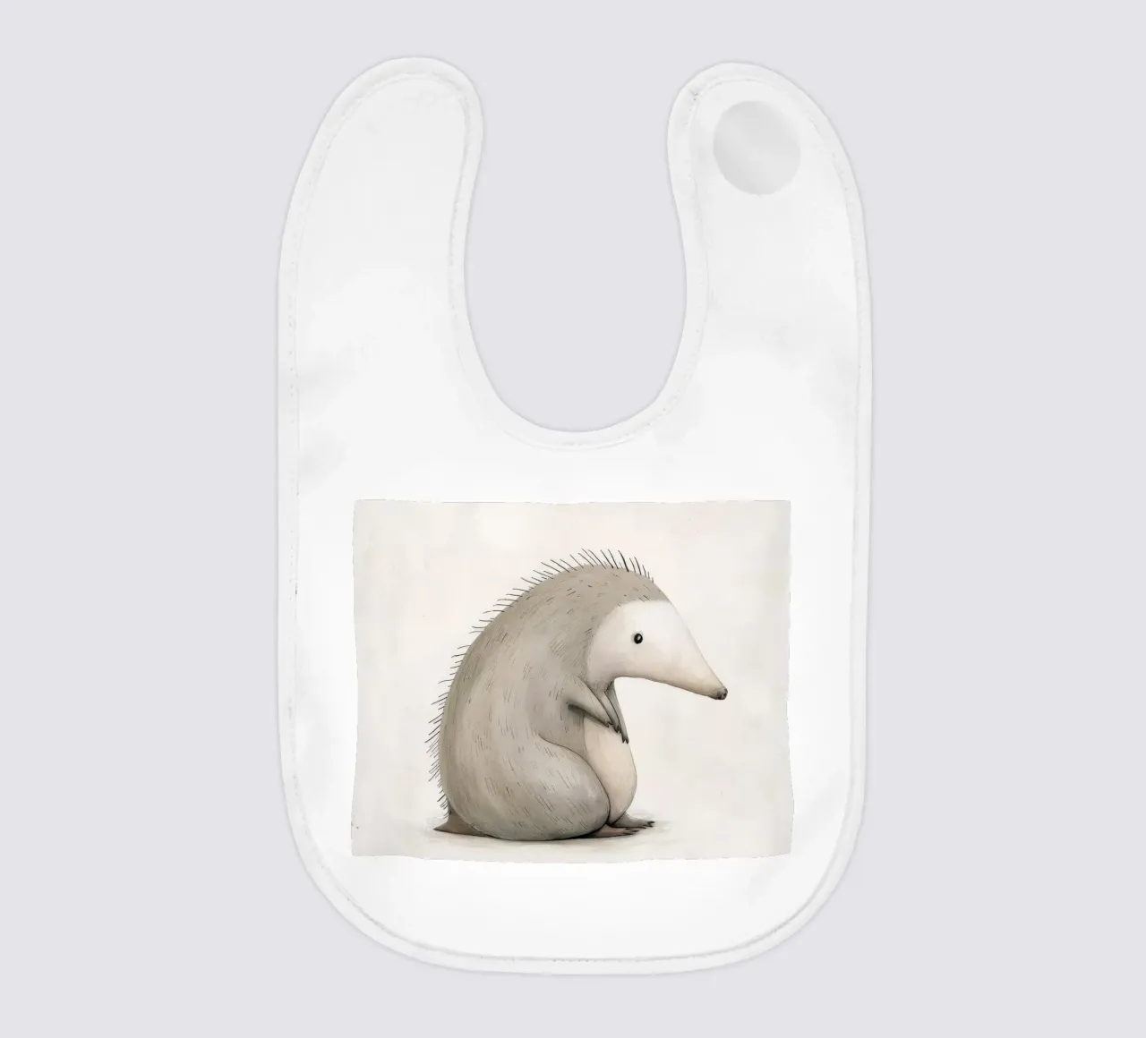 Illustration eines grauen Igels Babylätzchen von DesignDoodle