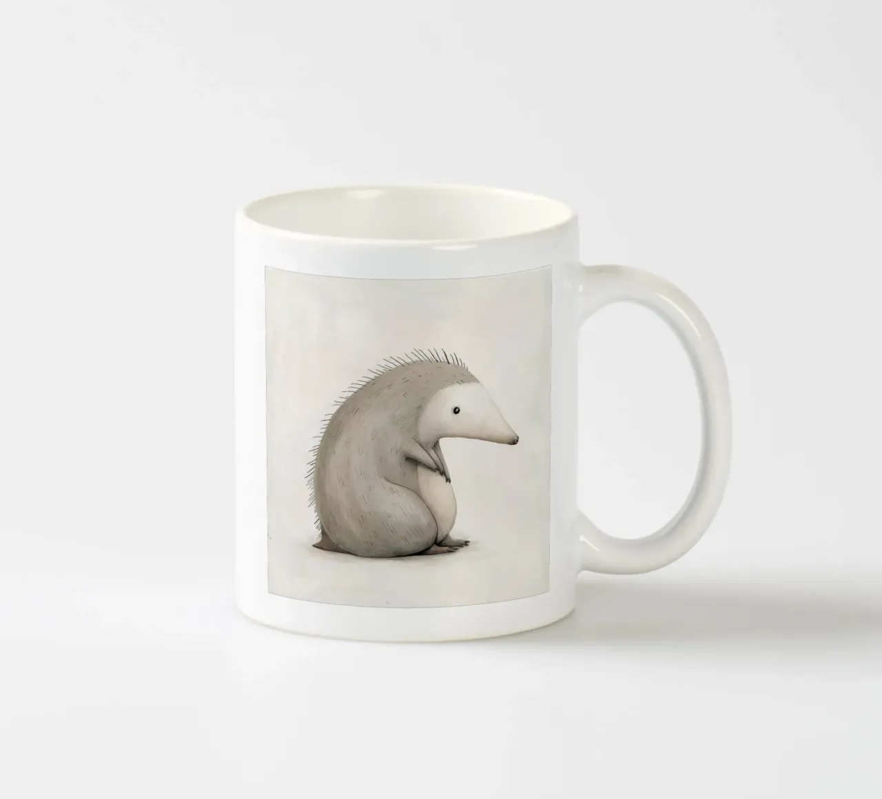 Illustrazione di un riccio grigio tazza in ceramica da DesignDoodle