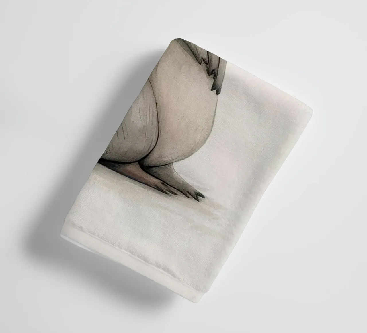 Illustration of a Grey Hedgehog towel by DesignDoodle
