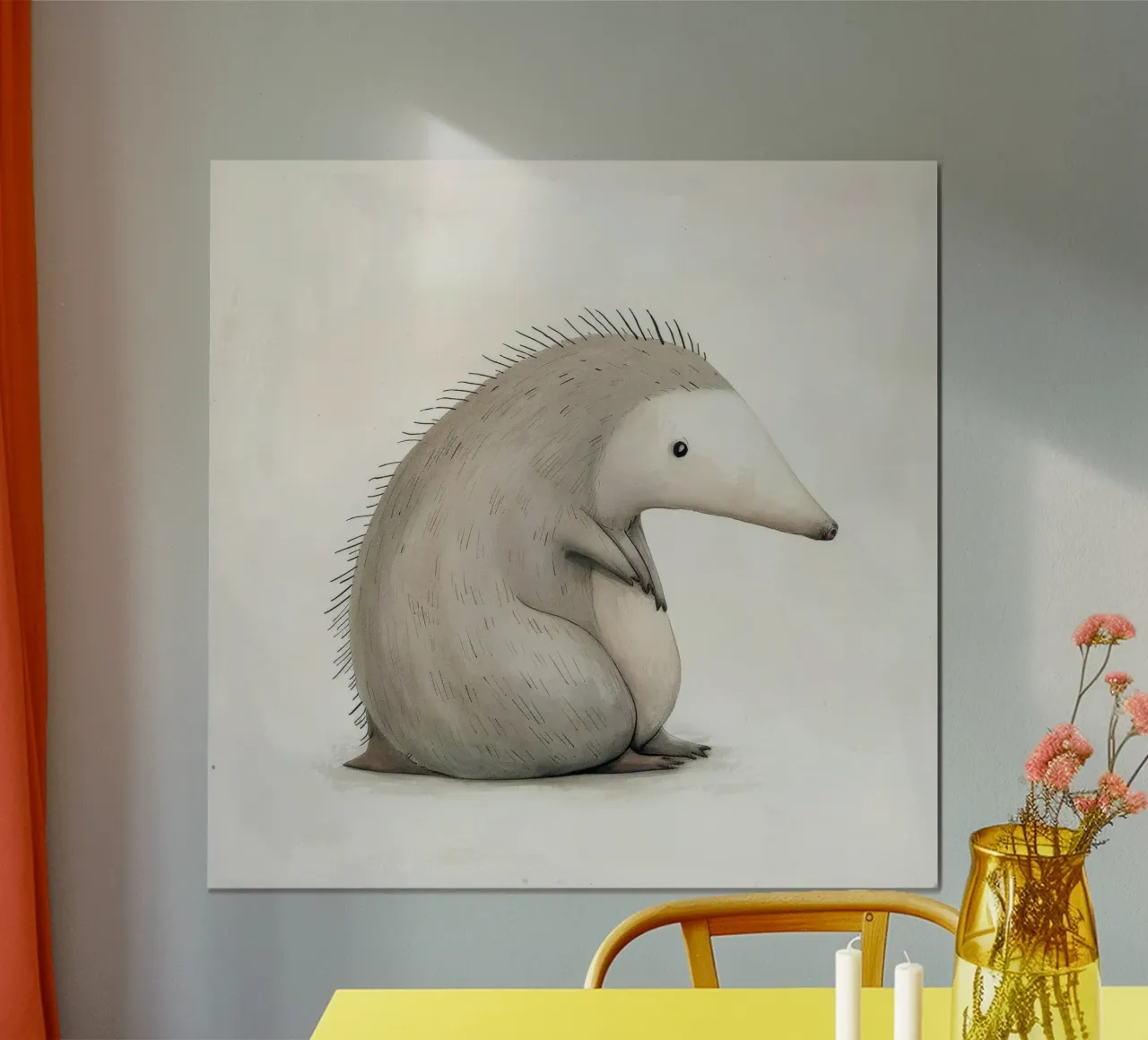 Illustrazione di un riccio grigio carta hahnemühle da DesignDoodle