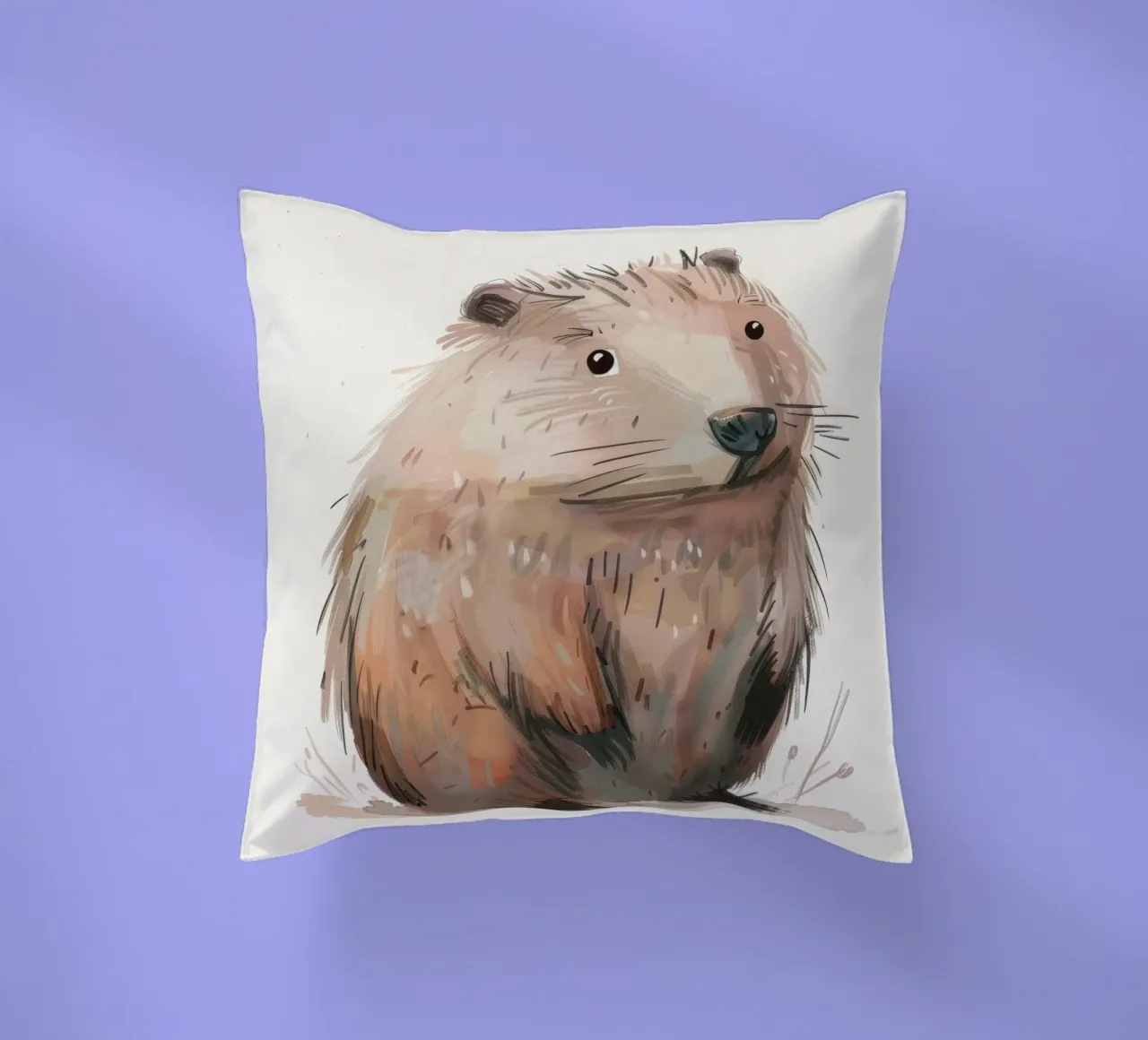 Illustrazione di una simpatica marmotta cuscino da DesignDoodle
