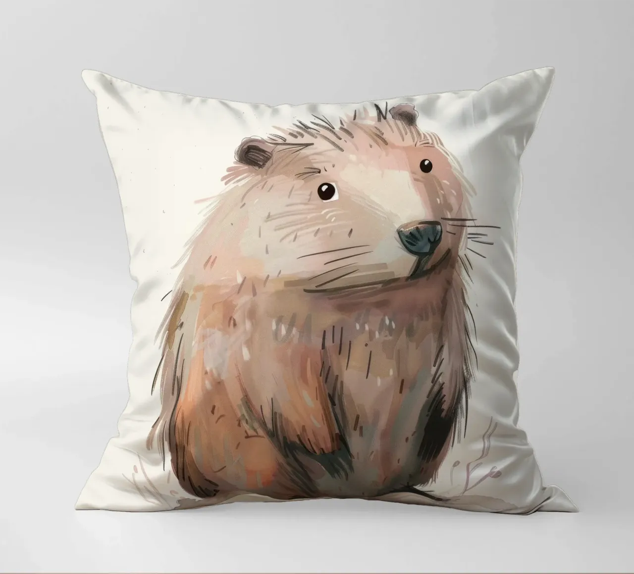 Illustrazione di una simpatica marmotta cuscino da DesignDoodle