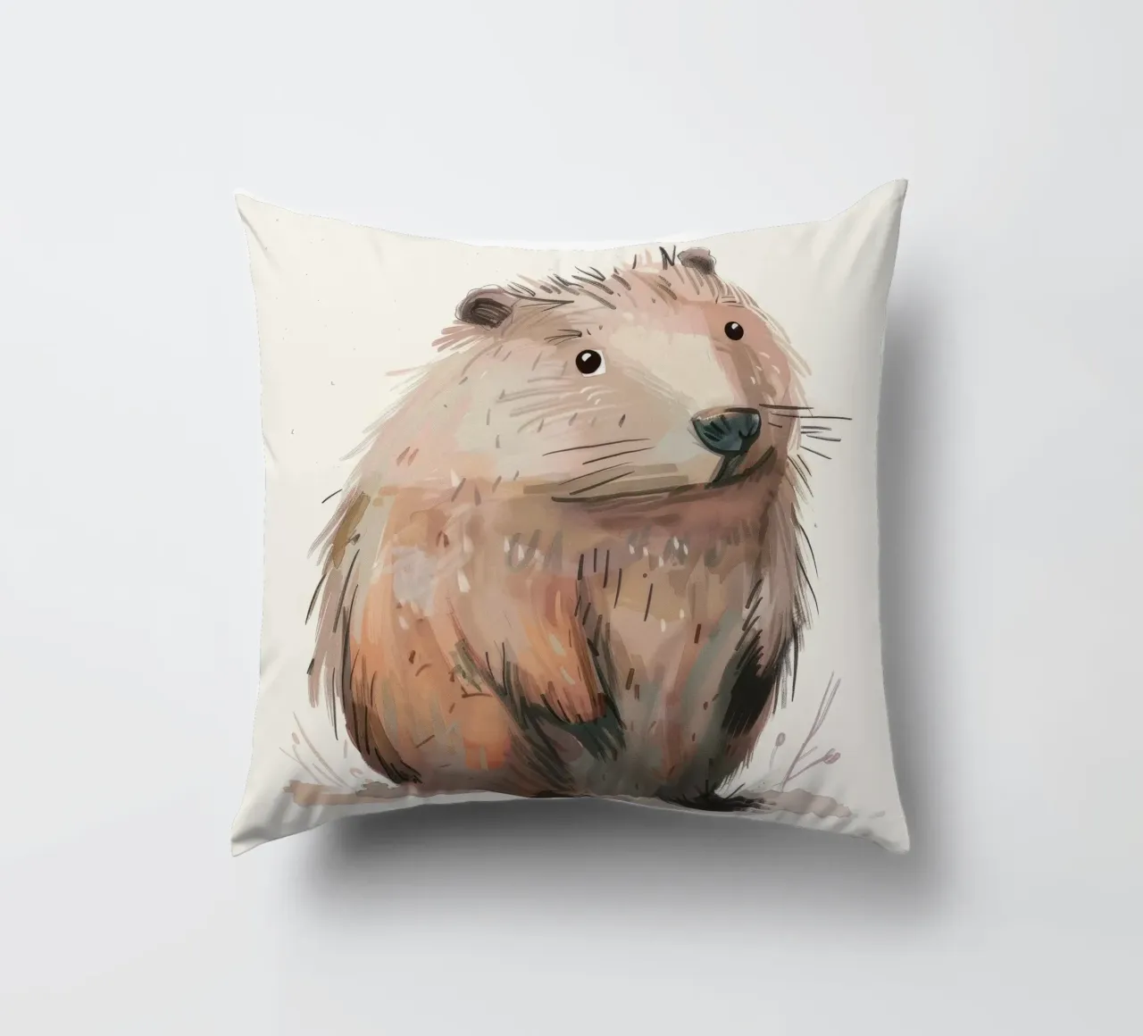 Illustrazione di una simpatica marmotta cuscino da DesignDoodle