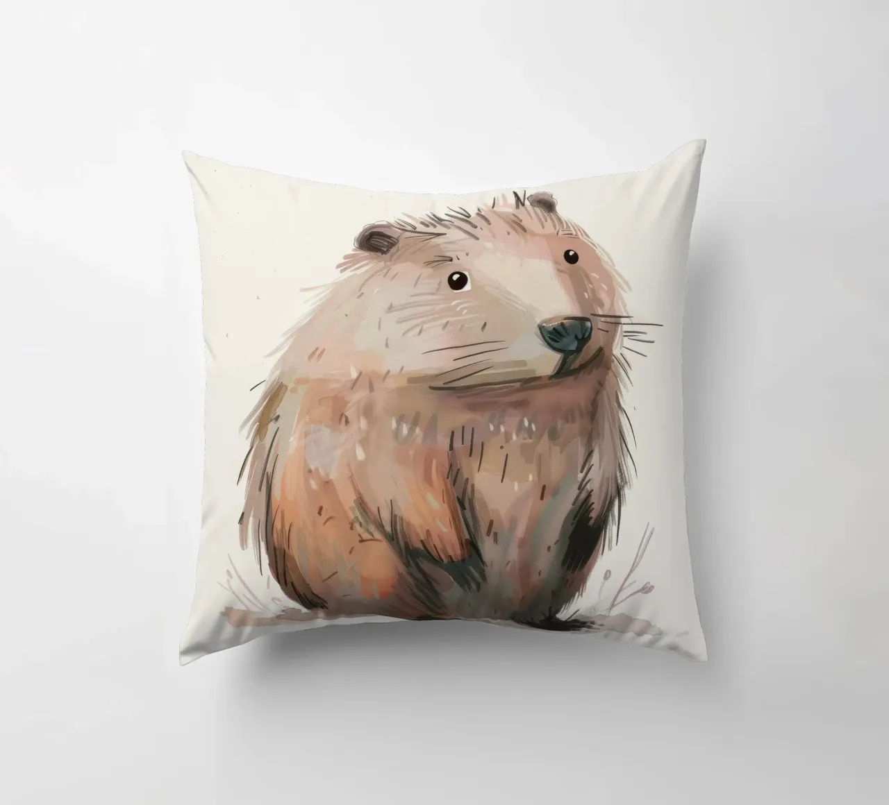 Illustrazione di una simpatica marmotta cuscino da DesignDoodle