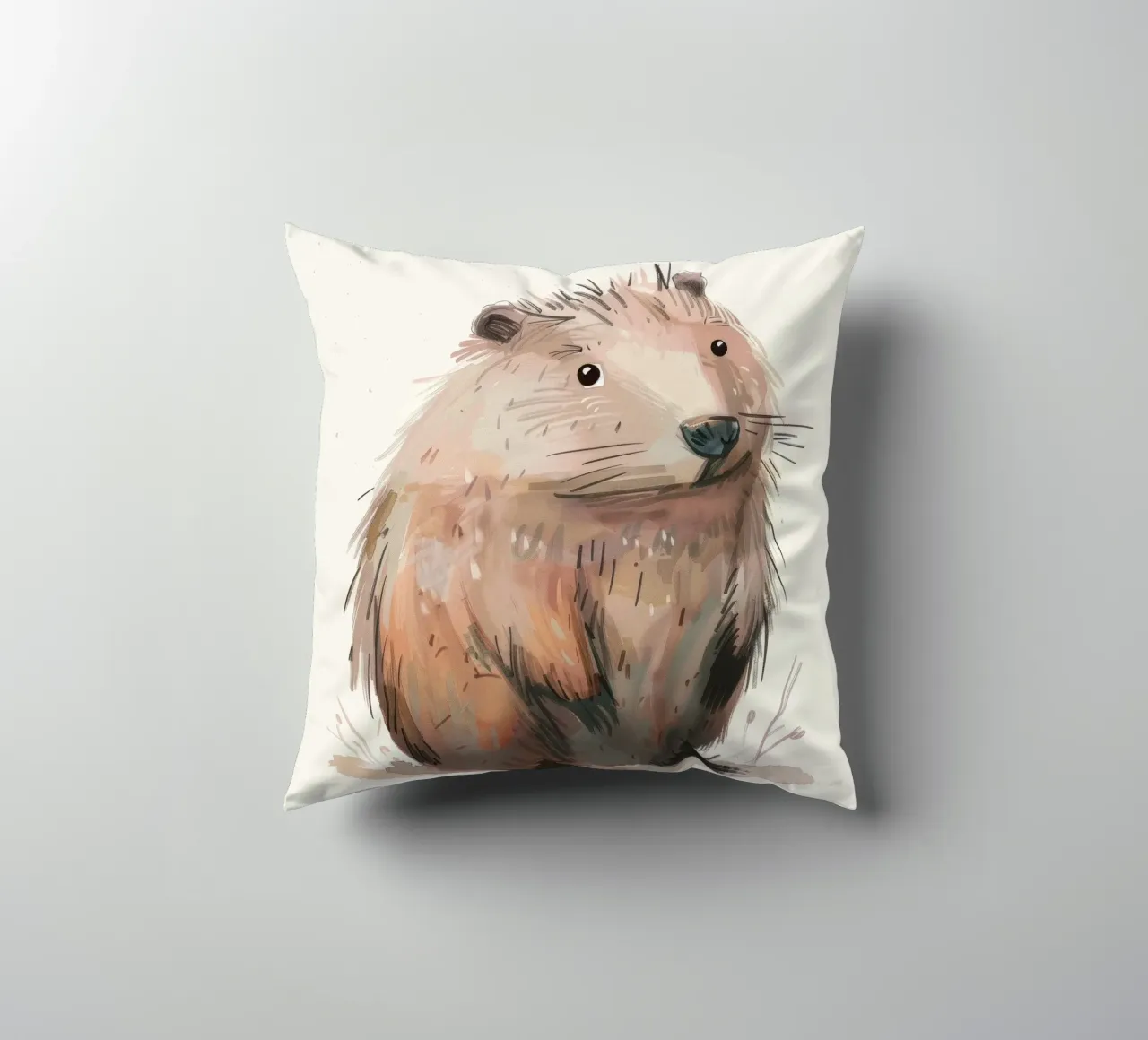 Illustrazione di una simpatica marmotta cuscino da DesignDoodle