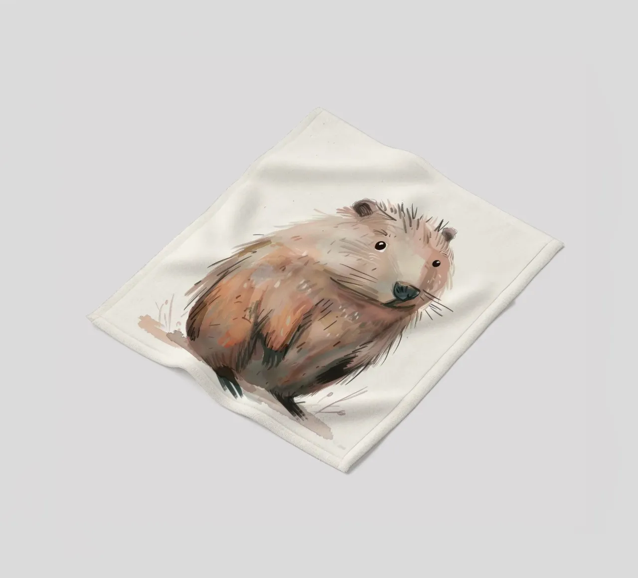 Illustrazione di una simpatica marmotta coperta in pile da DesignDoodle