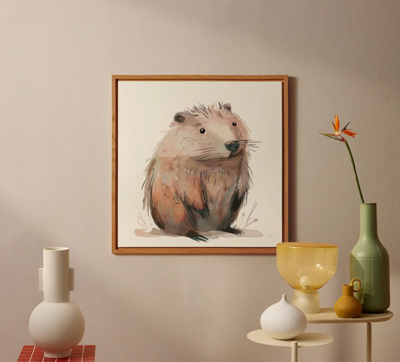 Illustration of a cute Marmot forex plate by DesignDoodle