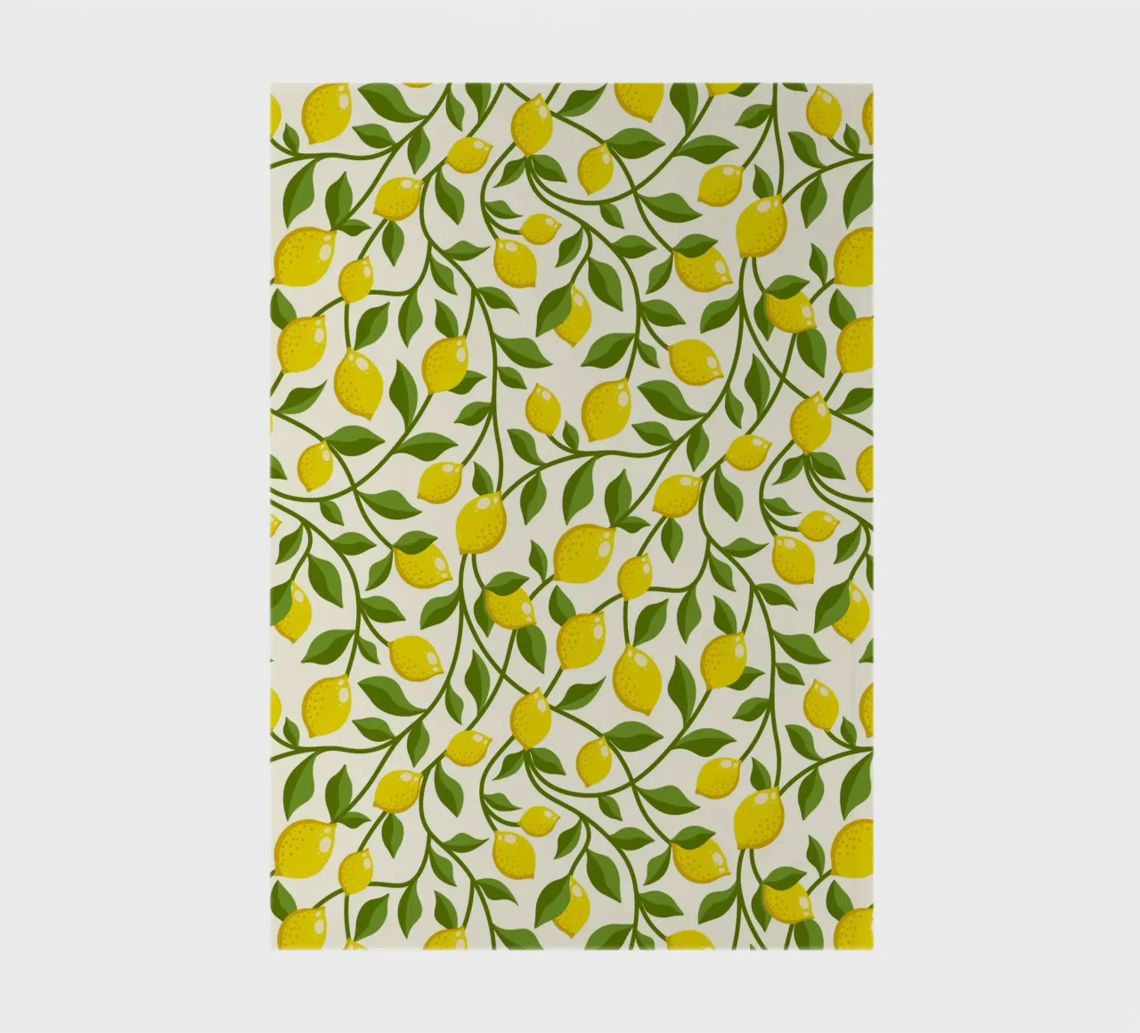 Citrons jaunes et feuilles vertes sur crème carnet de notes de CoelfenArt