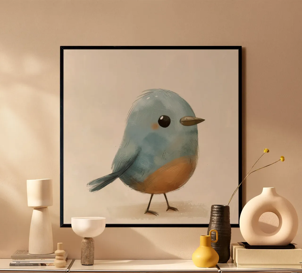 Illustrazione di un piccolo uccello blu carta hahnemühle da DesignDoodle