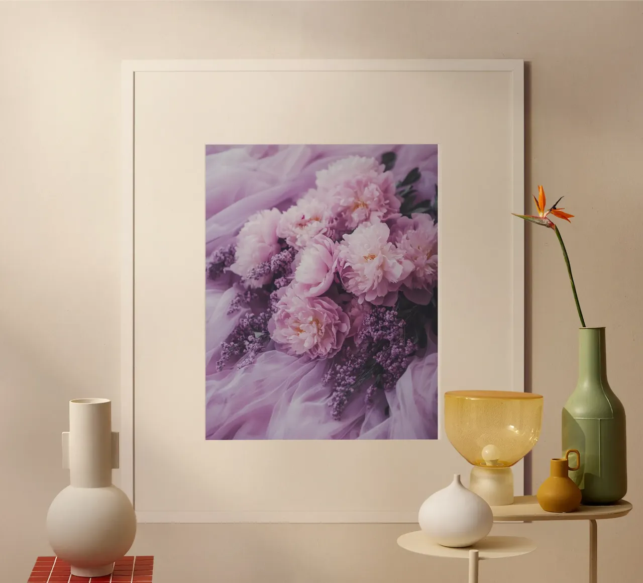 Reverie lilla poster con telaio in alluminio da PhotoVibe Decor