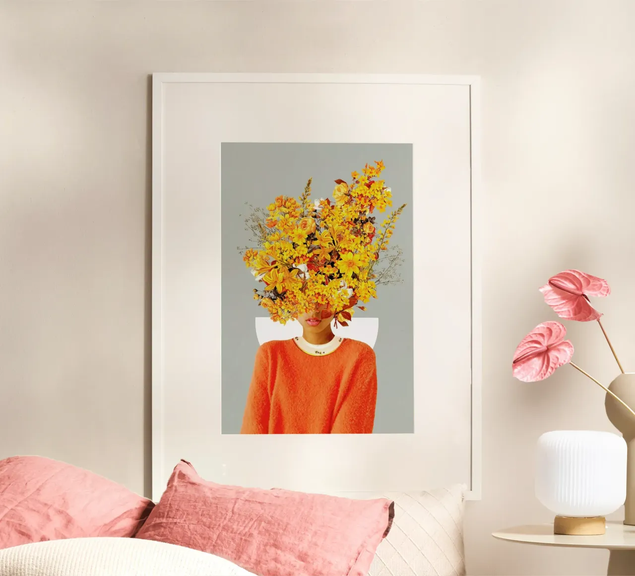 I Saw You Flower In The Reflection Of My Soul poster con telaio in plastica da Frank Moth