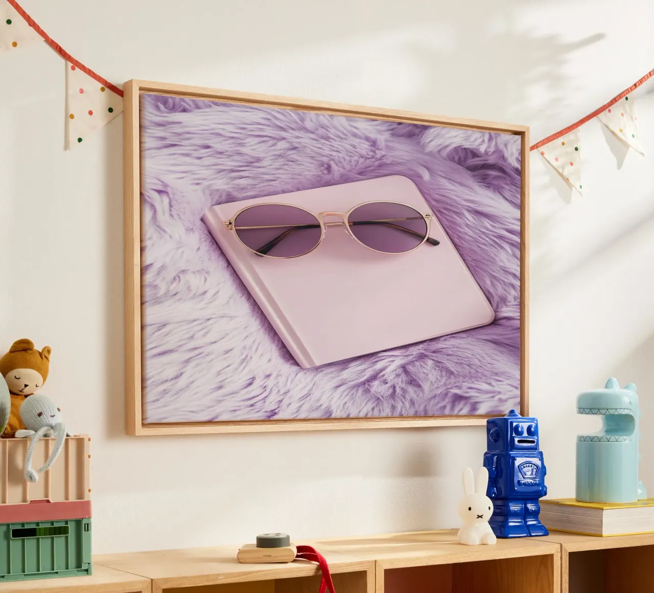 Reverie lilla tela con Cornice a cassetta da PhotoVibe Decor