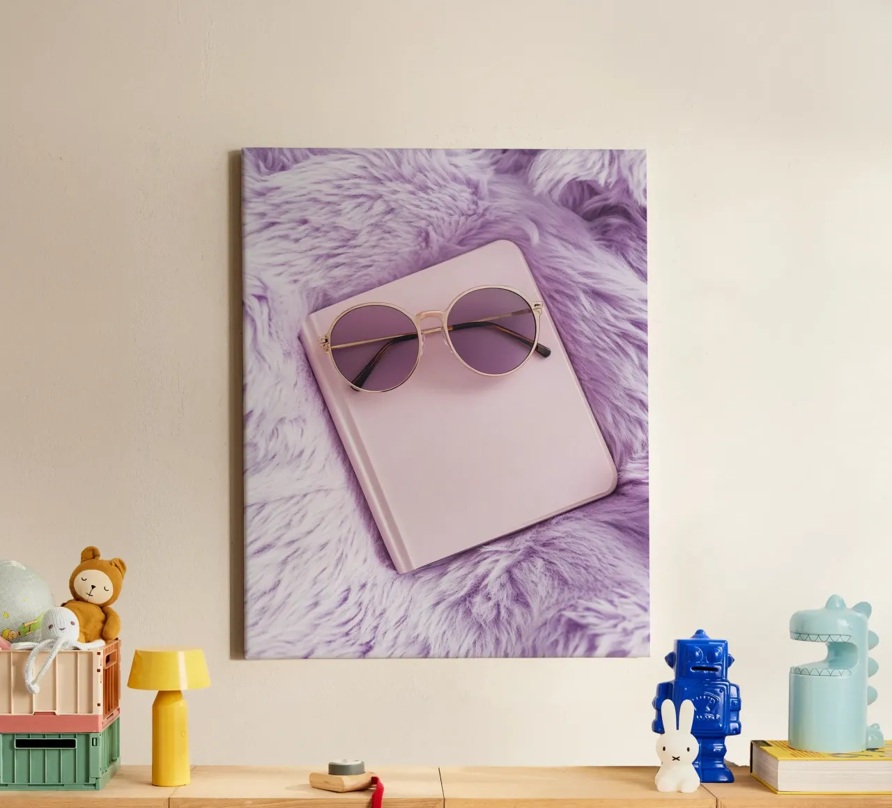 Reverie lilla tela con Cornice a cassetta da PhotoVibe Decor