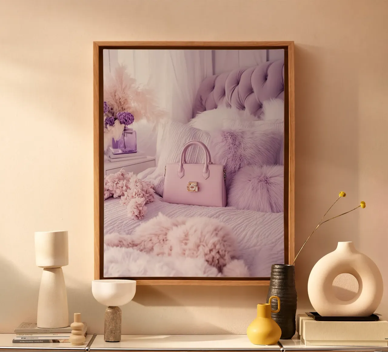 Reverie lilla tela con Cornice a cassetta da PhotoVibe Decor