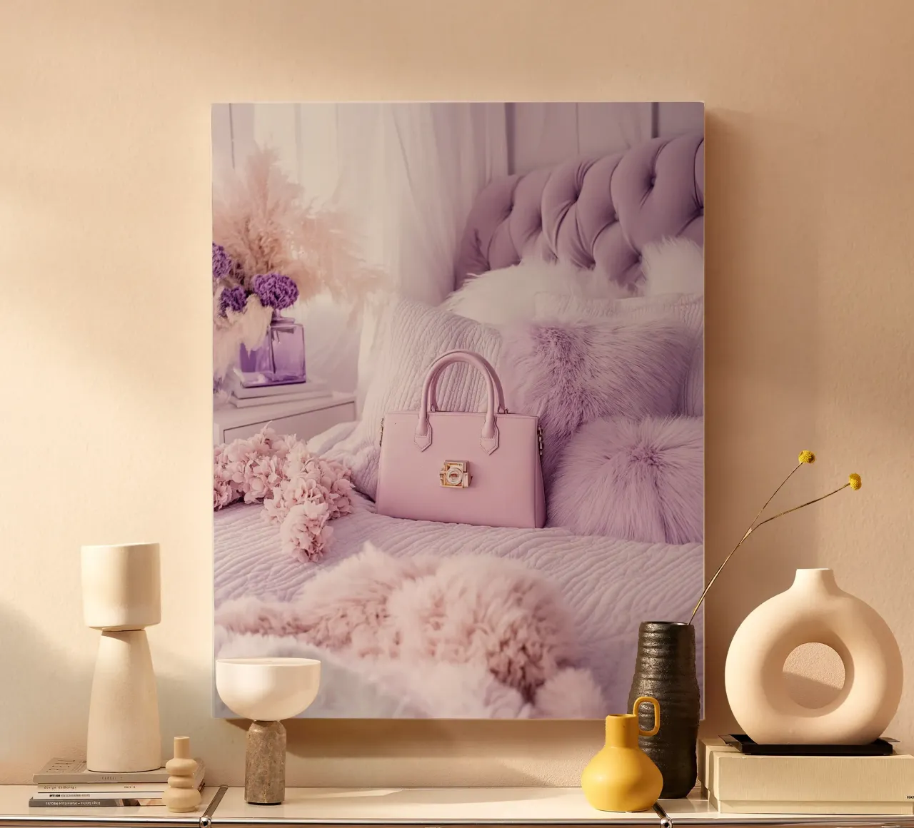 Reverie lilla tela con Cornice a cassetta da PhotoVibe Decor