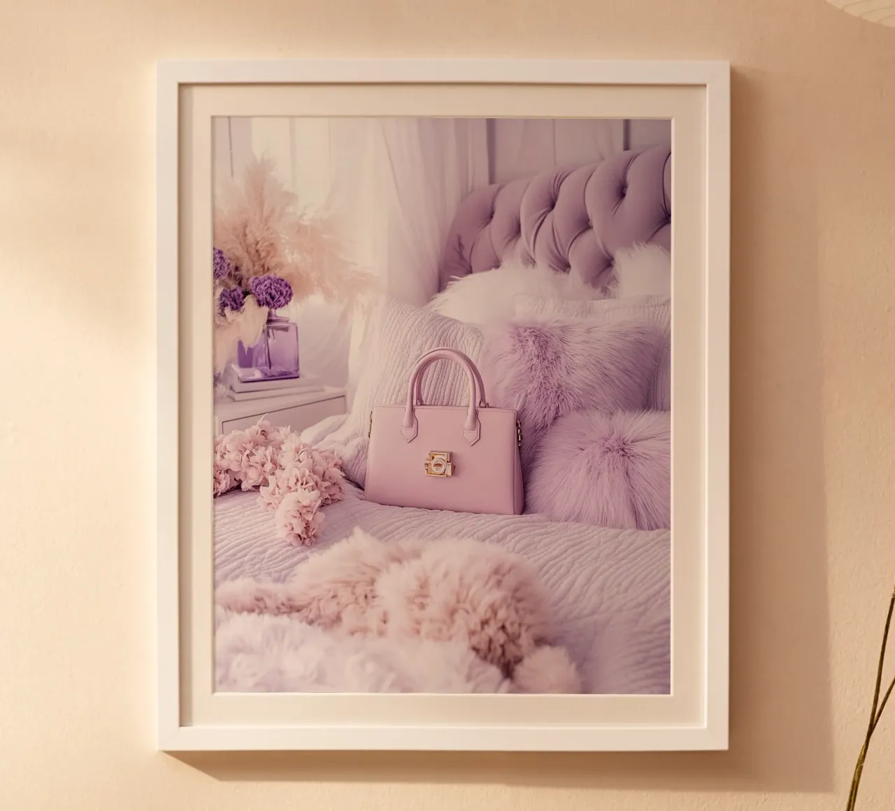 Reverie lilla poster con telaio in alluminio da PhotoVibe Decor