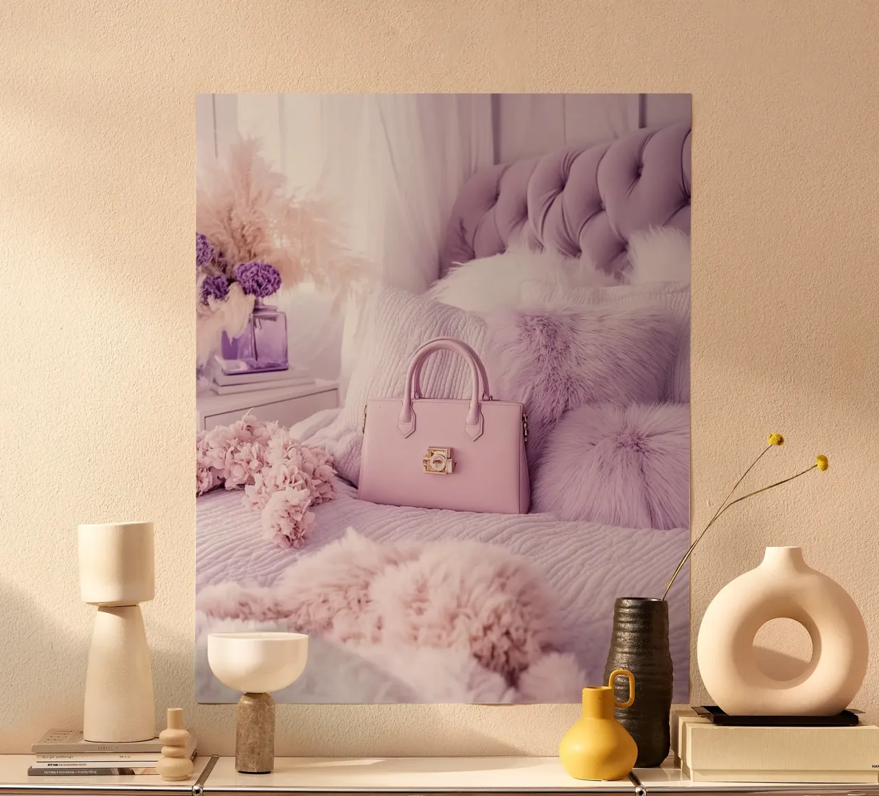 Reverie lilla poster con telaio in alluminio da PhotoVibe Decor