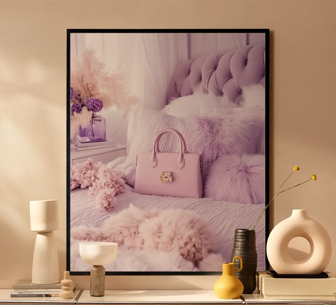 Reverie lilla poster con telaio in alluminio da PhotoVibe Decor