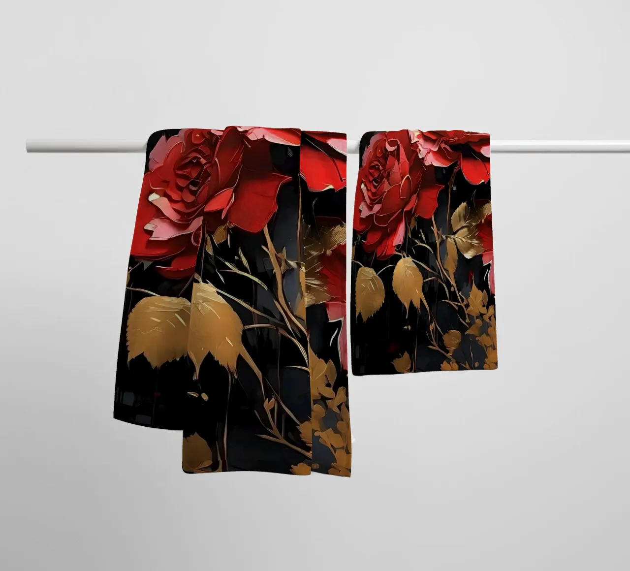 Rosen_gold_rot_2 asciugamano da bagno da Farb- und Blütenzauber by LK