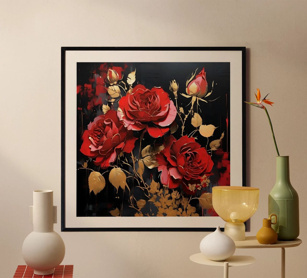 Rosen_gold_rot_2 poster de Farb- und Blütenzauber by LK