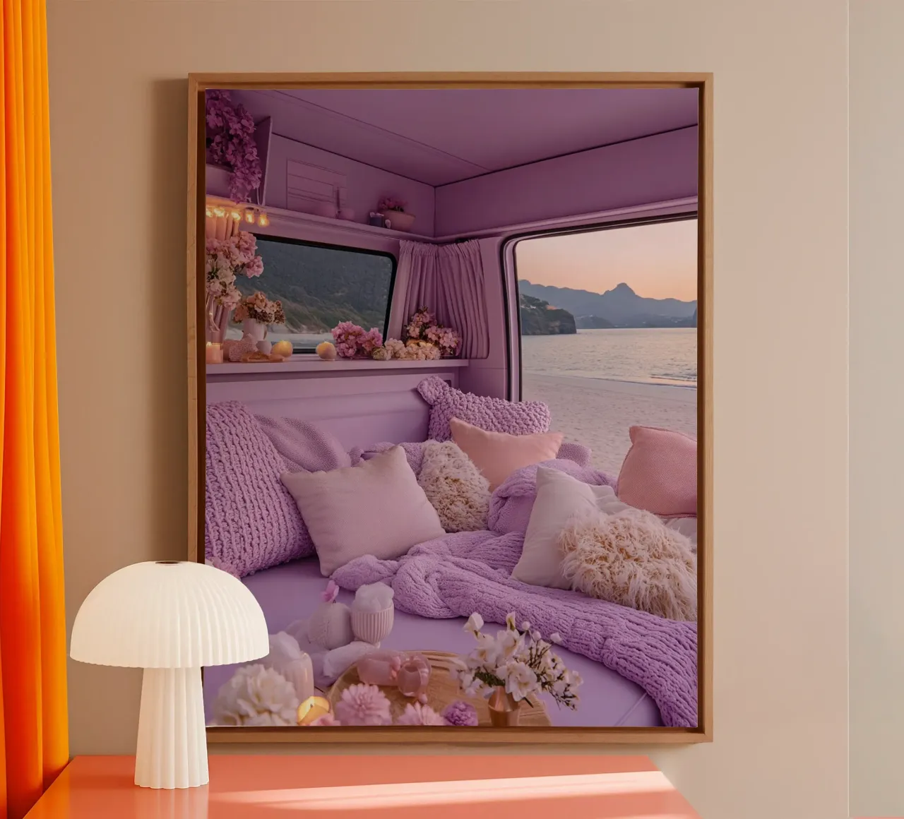 Reverie lilla tela con Cornice a cassetta da PhotoVibe Decor