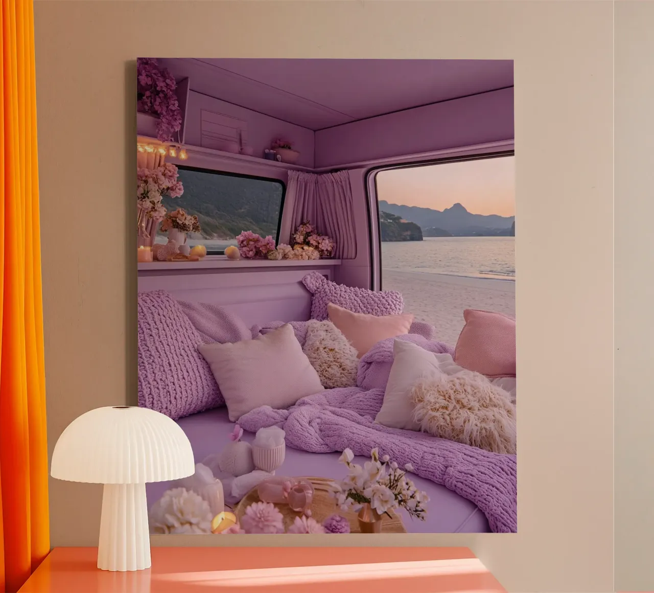 Reverie lilla tela con Cornice a cassetta da PhotoVibe Decor