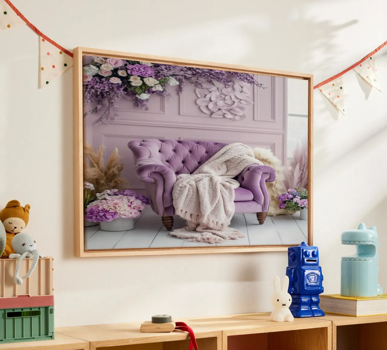 Reverie lilla tela con Cornice a cassetta da PhotoVibe Decor