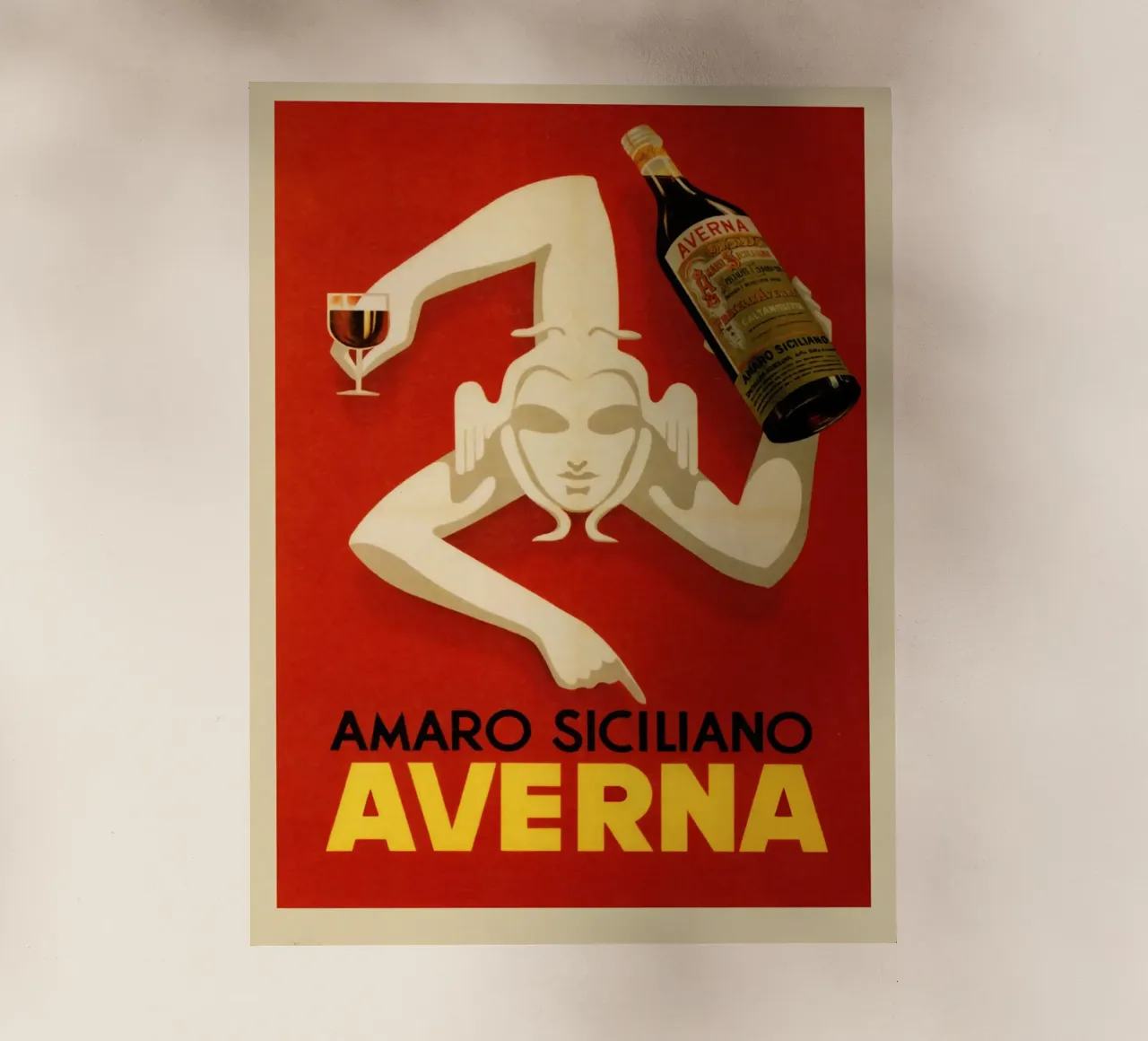 Amaro Siciliano Averna Poster pellicola backlit da Neeraprint