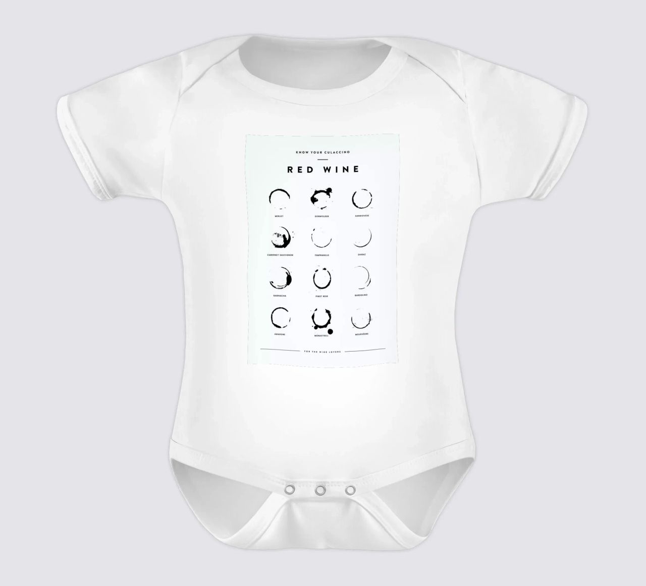Wine Chart short-sleeve baby romper by daylight design studio