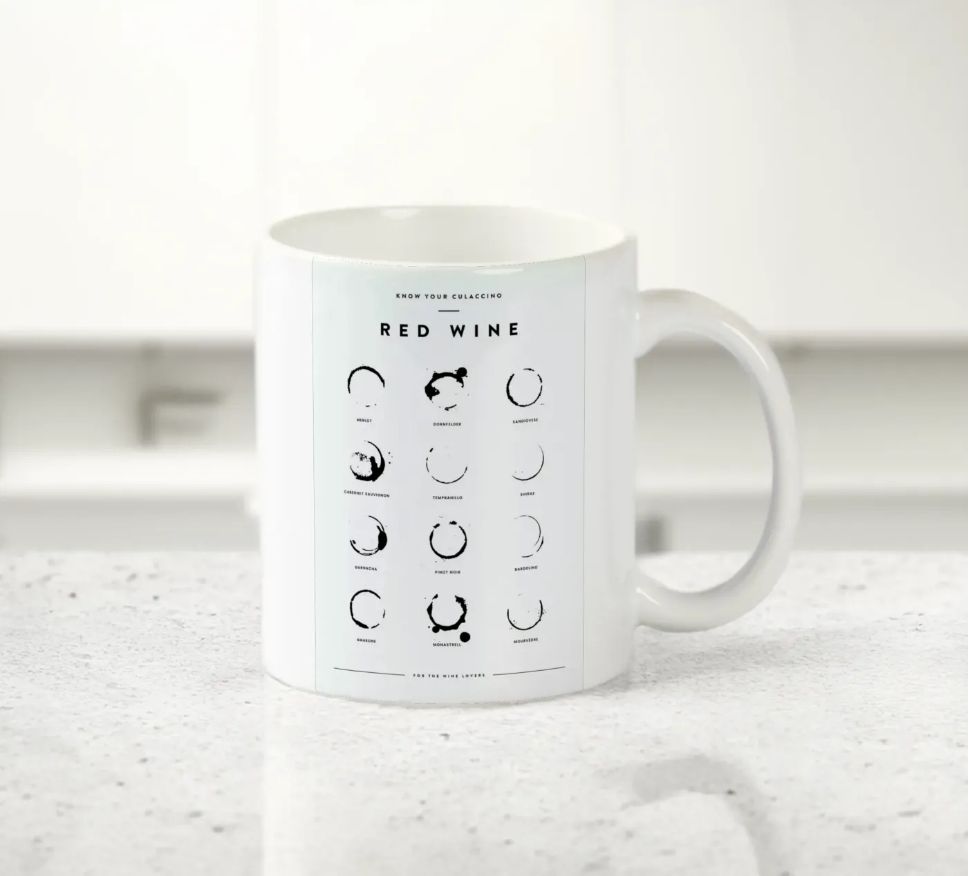 Wine Chart ceramic mug by daylight design studio