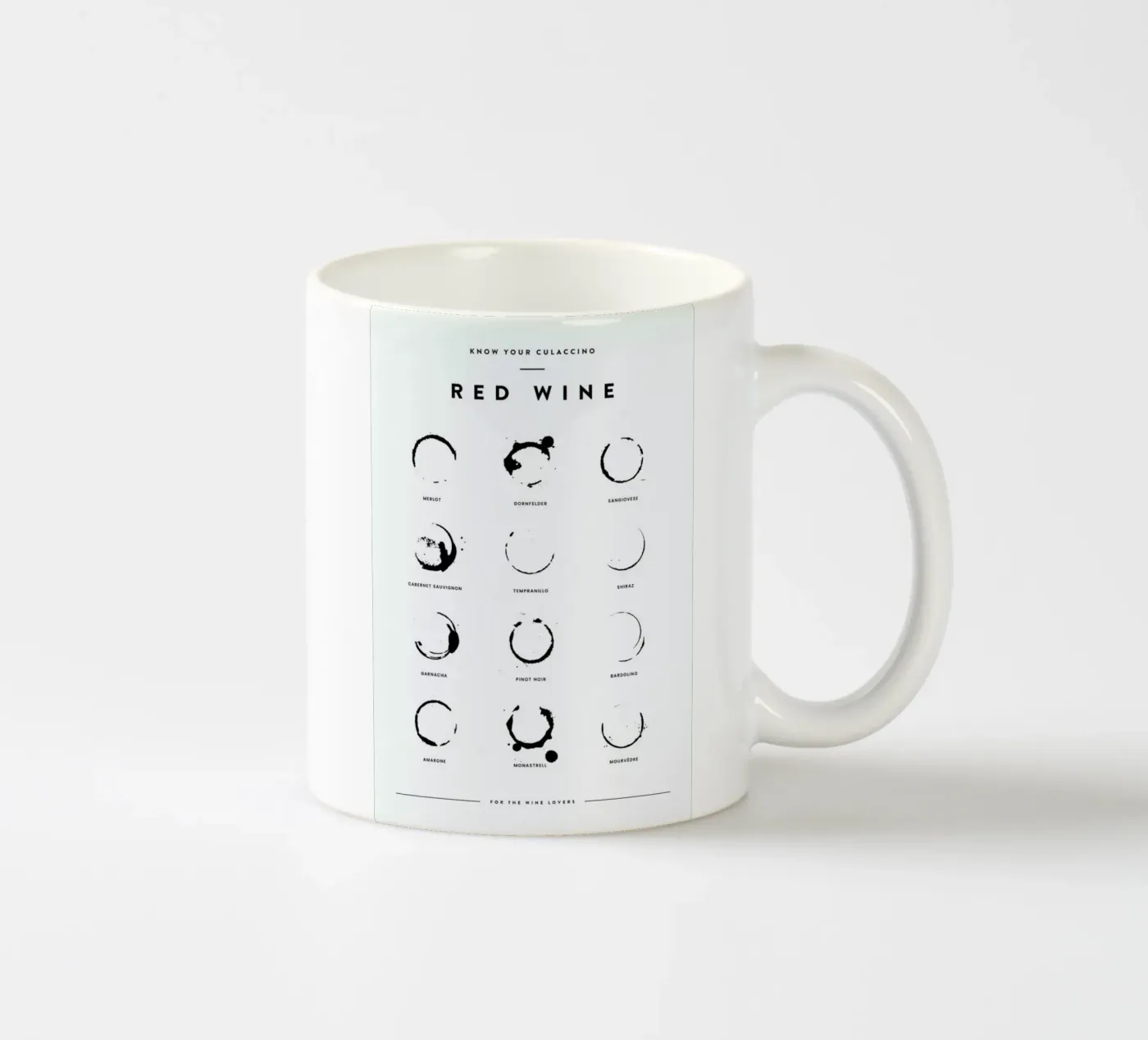 Wine Chart ceramic mug by daylight design studio