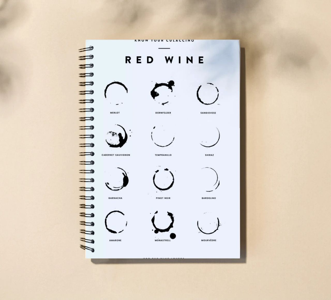 Wine Chart spiral notebook by daylight design studio