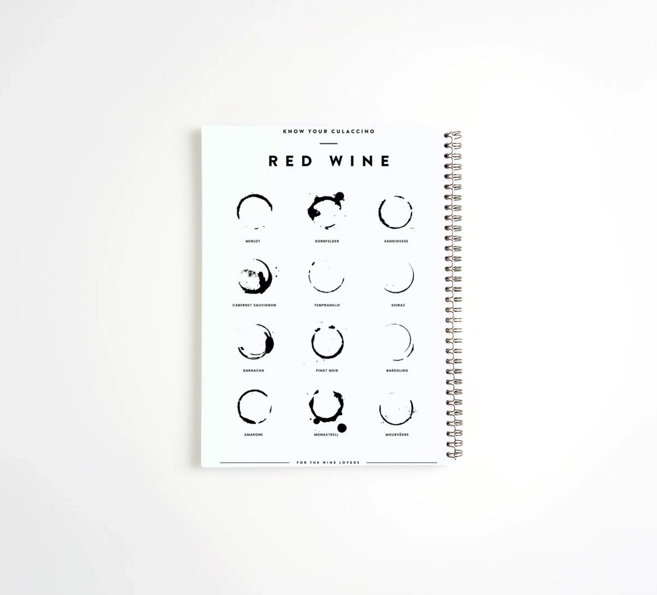 Wine Chart spiral notebook by daylight design studio